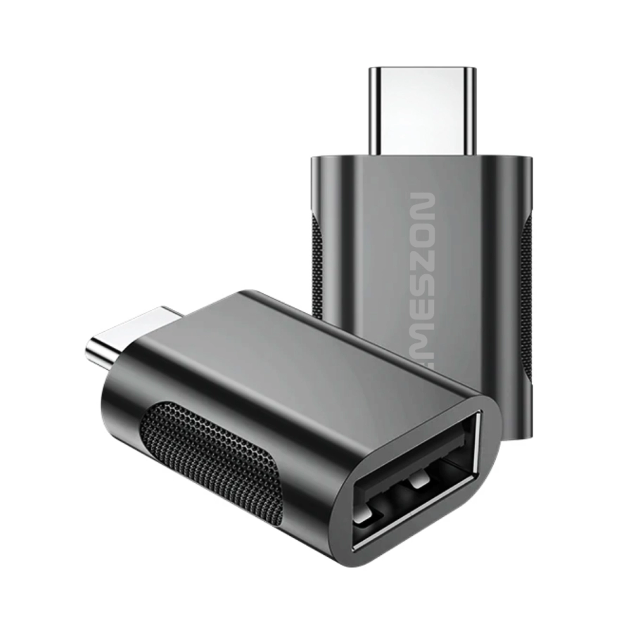 Adaptor cablu Conversie OTG USB 3.1 la Type-C, Emeszon®, transfer date pana la 10Gbps, aliaj zinc, converteste USB Type C, negru