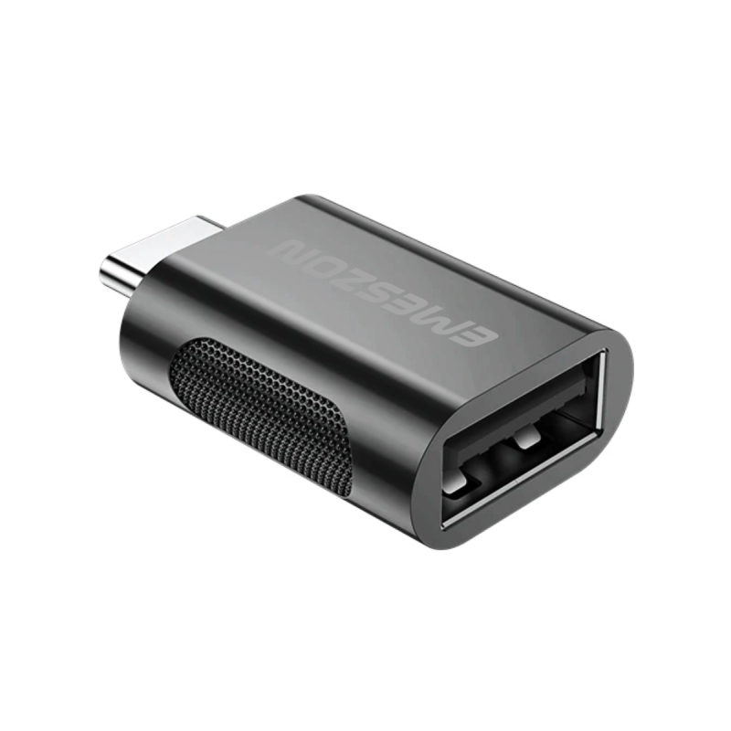 Adaptor cablu Conversie OTG USB 3.1 la Type-C, Emeszon®, transfer date pana la 10Gbps, aliaj zinc, converteste USB Type C, negru