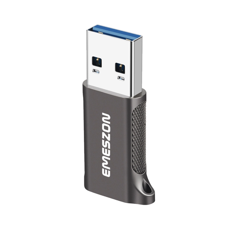 Adaptor cablu Type-C, Emeszon®, Converteste OTG Type-C sau USB-C la USB 3.2, transfer date pana la 10 Gbps, aliaj zinc, gri