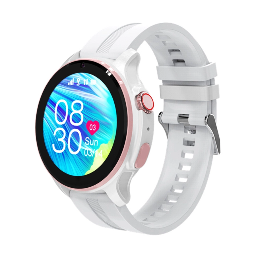 Ceas inteligent SmartWatch SIM 4G LTE Emeszon® A22, localizare Copii si Adulti prin GPS, Apel Video, IP67, SOS, LBS, Wi-Fi, Alb