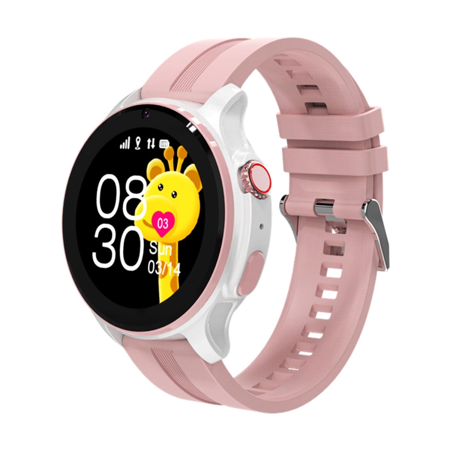 Ceas inteligent SmartWatch SIM 4G LTE Emeszon® A22, localizare Copii si Adulti prin GPS, Apel Video, IP67, SOS, LBS, Wi-Fi, Roz