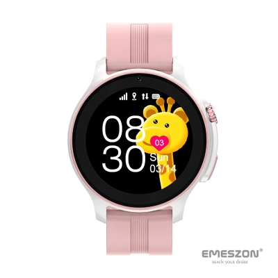 Ceas inteligent SmartWatch SIM 4G LTE Emeszon® A22, localizare Copii si Adulti prin GPS, Apel Video, IP67, SOS, LBS, Wi-Fi, Roz