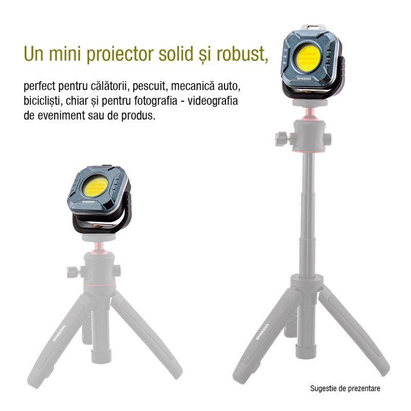 Mini Proiector Lanterna LED Tricolor + Rosu 5.7W, EMESZON®, Strobo, SOS, prindere Magnet, Stativ, Filet 1/4 inch, albastru-negru