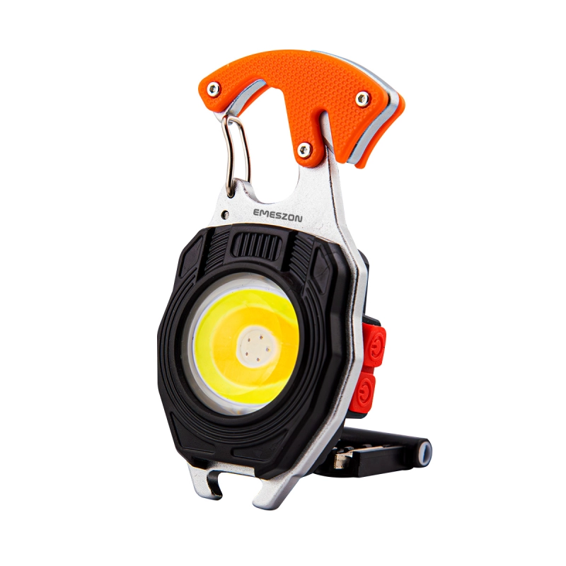 Lanterna versatila COB LED 40W, tip Gadget, EMESZON® CRW5147, 6 Moduri de iluminare, Breloc, Kit de supravietuire, portocaliu