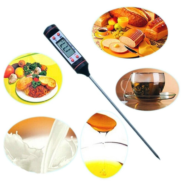 Termometru digital profesional pentru mancare, alimente, contine sonda de temperatura, pentru bucatarie si restaurante, alb