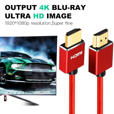 Cablu HDMI tata - tata la 1m, Envisage, contacte AUR 24K, pentru 4K Ultra HD si Full HD 30 / 60 fps, husa Nylon exterior, negru