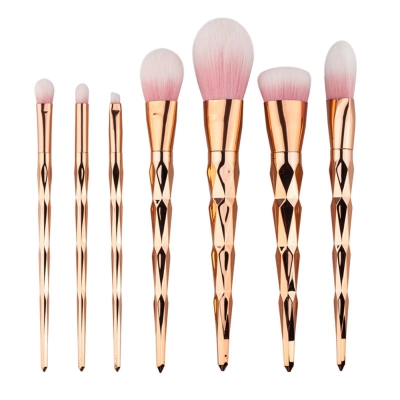 Set 7 Pensule Diamond Rose Gold Rainbow, Envisage, pentru Machiaj Profesional, Gold