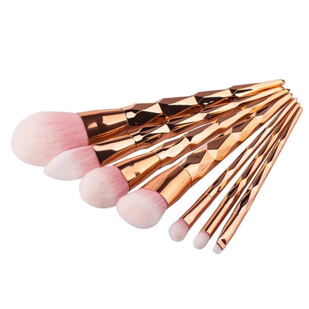 Set 7 Pensule Diamond Rose Gold Rainbow, Envisage, pentru Machiaj Profesional, Gold