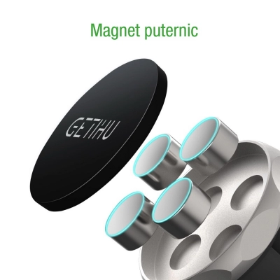 Suport auto Getihu cu magnet pentru telefoane mobile si tablete pana in 7 inch, Negru