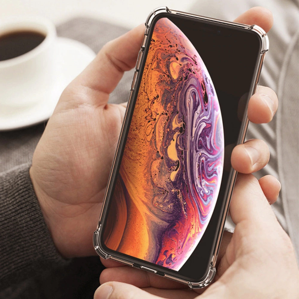 Husa telefon iPhone X, Envisage, compatibil cu iPhone X, model Luxury A++, Bumper din silicon si trasparenta cu dubla protectie